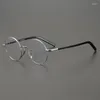 Solglasögon ramar japanska handgjorda retro runda titanglasögon män optiska myopia glasögon kvinnor ultralight recept