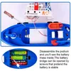 Baby Bades Spielzeug Sprühwasser Schwimmbad Elektrisches Boot Badespielzeug für Kinder Rettungsmodell Feuerboote mit leichten Musik geführtes Spielzeug für Baby