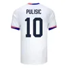 Zestaw piłki nożnej USA 2024 2025 Copa America Uswnt Dzieci ustawione USWNT 24/25 Dom and Away Soccer Kit National Set Player Wersja Pulisic Balogun Smith Morgan