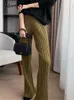 Frauenhose Yitimoky High Tailleed Women 2024 Mode Herbst Lose Straight Black Casual Elastic Taille in voller Länge weites Bein