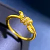 Novos anéis de nó de letra da moda T em ouro rosa com diamantes Brinchelet Breathing Bracelet Ring Anti Allergy Designer Jewelry
