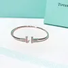 Браслет -браслет Dracelet Bracelet Tt Bracelets Bracelets Inlay Diamond Titanium из нержавеющей стали Высокополированная мода высокая качественная пара браслетов дизайнера подарков ювелирные изделия