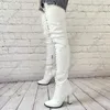 Boots Sukeia Women Winter Thigh Unisex Waterproof Stiletto Heels Round Toe Pretty White Cosplay Shoes Ladies US Size 5-20