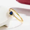 Band Rings 925 Womens Silver Jewelry Ring Sapphire Zircon Gemstone Gold Finger Ring Wedding Engagement Party Accessories Wholesale Q240427