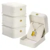 Custode per gioielli Organizzatore Viaggia elegante scatola in pelle avorio con design motivato a corona e scatole acriliche di bloccaggio sicuro