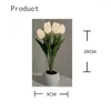 Lampes de table de la lampe Tulip Battered Portable Night Light Simulation Fleurée Cadeau de coucher pour la chambre Cafe Office Cafe Decor