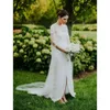 Bitar två 2020 Ny vintage med Wrap Sheer Lace Cape Chiffon Bröllopsklänningar Country Style Beach Garden Brudklänningar