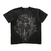 Y2k t -shirt Amerikaans retro gotisch schedelpatroon voor mannen vrouwen hiphop ronde nek oversized shortsleeveved streetwear tops 240426