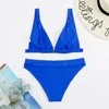 Swimwaies pour femmes Sexy V-Neck Bikini Triangle Swimsuit Thong Hook Back Y2k Trend Vacation Maillots de bain Two Piece Femmes Femmes Bathing