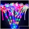 Led Light Sticks Led Light Sticks 1Pc Kids Colorf Glowing Flashing Heart Star Butterfly Girls Princess Fairy Wands Party Cosplay Props Dhoyk