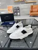 New Luxury Men leather sneaker low-top thick soles Triangle wide sole skate shoes Re-Nylon rubber Triangle-Logos platform sneaker man white black lace up casual style