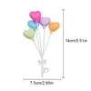 Fournitures de fête Mini Plastic Heart Balloon Cake Topper Cupcake Flags Birthday