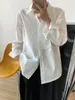 Women's Blouses Cotton 2024 Spring Office Lady Long Sleeve Women Basic Shirt Minimalist Loose Button Up Ladies Tunic White Blouse Tops