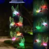 Solar Fairy Light Outdoor Powered LED Wind Chime IP65 wasserdichte Schmetterlingsbutter -Hummingbird Rasenlampen für Garten Yard Dekoration