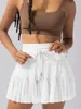 2024 Spring Summer Sport Faldas plisadas con pantalones cortos de seguridad para mujeres Solid Color Streetwear Fallares de baile de cintura alta