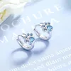 Boucles d'oreilles étalons simples couleurs argentées marguerite star de boucle d'oreille et lune deux chaînes de cerce de trous d'oreille pour les bijoux de lady gls