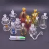 Tubos de fumantes 10pcs mini queimador de óleo de vidro Bongo de 10 mm de alça de junta com pyrex grosso reciclador de reciclagem Dab Rig Rig Ashcatcher Macho P DHKJX