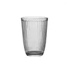 Tee Tassen 240 ml/310 ml kreativer Glasbecher Haus Juice Getränkstil Einfacher Wasser vertikaler Streifen trinken transparent