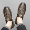 Casual Shoes Spring Mens äkta läder koreansk version Formell Business Oxford Sneakers Daily Commute Anti-Slip Wearable