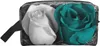 Borse da stoccaggio Teal Grey Rose Makeup Borse Cosmetic for Women Organizzatore di viaggi Casa Carina