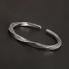 925 Sterling Silver Viking Cuff Bangles for Men and Women Antient Twisted Bracelet Fine Jewelry 240424