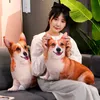 3Dかわいい人生曲げ犬のプリントスロー枕面白い犬の頭のぬいぐるみマット動物のぬいぐるみで満たされたぬいぐるみホームチャイルドギフト240424