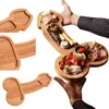 Dinnerware Sets Wooden Dinner Plate Aperitif Cheese Snack Sausage Cupcak Tray Charcuterie Board Outdoor Camping Picnic Portable