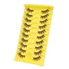 False Eyelashes Half Lashes Natural Look Wispy Mink Fluffy-Fake-Eye Pack 10 Pair