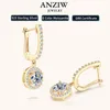 ANZIW Women Hoops 925 Silver Gold Drop Earrings Dingle Real Earring Original GRA Certified Wedding Jewelry Gifts 240419