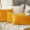 Cushion/Capas de almofada de veludo amarelo/decorativo Casos xadrez 30x50 40x40 45x45 50x50 cm Decoração de casa nórdica capa para almofadas de sofá