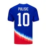 Zestaw piłki nożnej USA 2024 2025 Copa America Uswnt Dzieci ustawione USWNT 24/25 Dom and Away Soccer Kit National Set Player Wersja Pulisic Balogun Smith Morgan