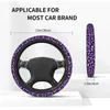 Tampa do volante Tampa de direção Purple Rosa Princard Tampa de carros impressos de leopardo 38 cm Anti-lixo Exótico Acessórios de interiores ao estilo de carro