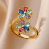 Bandringe Fashion Chain Ring Womens Gold Edelstahl Ring Trend Luxus koreanischer Ästhetik Schmuck Anillos Mujer 2024 Neues Q240427