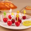 Forks 8pcs Cartoon Animals Fruit Mini Kid -Snack Cake Deser Deser STRICE Duck Frog Tukticick Bento Dekoracja stołowa