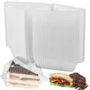 50st Square Cake Boxes Slice Dessert Box Cupcake Container Holder för Muffins Pudding Cake Bakery Wedding Party Supplies 240426