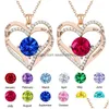 Colliers de pendentif Bk Prix 925 Sterling Sier Collier Femelle Rose Gol 12e Birthstone Birthday Gift Drop Livrot Bijoux Pendants Dhzid