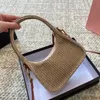 Miui Strohbag Luxury Cross Lod Bag Frauen Schulter Messenger Taschen Strand Urlaub Freizeit gewebte Lady Hobo Taschen