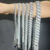 Hot-Sale Iced Out 6mm-13mm VVS Moissanite Diamond Chain S925 Sterling Silver Cubaanse link voor mannen Hiphop Fijne Jeweler Kettingen