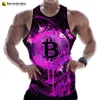 Bitcoin Graphic 3D Tanktops Herren Sommer Mode Casual Vest Harajuku Streetwear T-Shirt Fitness-Fitnesshemden 240426