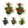 装飾的な花1PCプラスチック人工花シミュレーションボンサイフェイクロータスポット植物ホーム装飾オフィスレッド/ピンク/イエロー/オレンジ/紫