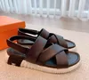 Men summer sandal black white genuine leather luxury design Electric sandals strap flats Comfortable soft leather sandalies light 5114811