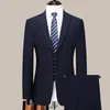 Ternos masculinos (calças blazer) Moda Gentleman Business Trend Wedding Wedding Slim Fit British Style Solid Host Dress Vress Suit