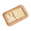 Molds 2024 Easter Cartoon Bunny Biscuit Mold Home Diy Fondant Pastry Dessert Bakgereedschap Ei Wortel Footprint Pressing Cookie Cutter