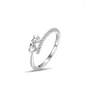 Anillos de clúster S925 Silver Ring Heart Personalidad Simple y dulce Temperamento Lindo Joyería versátil para mujeres para mujeres