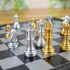 Folding Magnetic Chess Set Gold Silver Travel Chess Board Game Sets Portable Chess Set Board Game for Children Adult Party 240415
