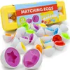 Giocattoli da bagno per bambini 6/12 pezzi Montessori Smart Eggs in Cup Education Early Learning Geometric Shape Math Alphabet Puzzle Strere Game Baby Toy Children
