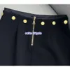 Leisure Damesjurk Designer Rok klassieke retro gebreide jurk mode kleding gouden knop luxe hoogwaardige azijnzuur half rok 5356