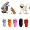 Hundkläder 2 i 1 Pet Clicker Training Whistle Trainer Puppy Stop Barking Aid Tool med nyckelringsmaterial