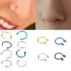 Nasenringe Stollen 2pcs D Fake Ring Hoop Septum Edelstahl Piercing Oreja Pircing Schmuck Drop Lieferung OTLTX