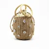 バッグ2024模倣ダイヤモンドストローレッタンハンドル織物ビーチラグジュアリーハンドバッグ女性バッグデザイナー